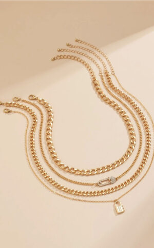 4 TIER GOLD LAYERED CHAIN NECKLACE